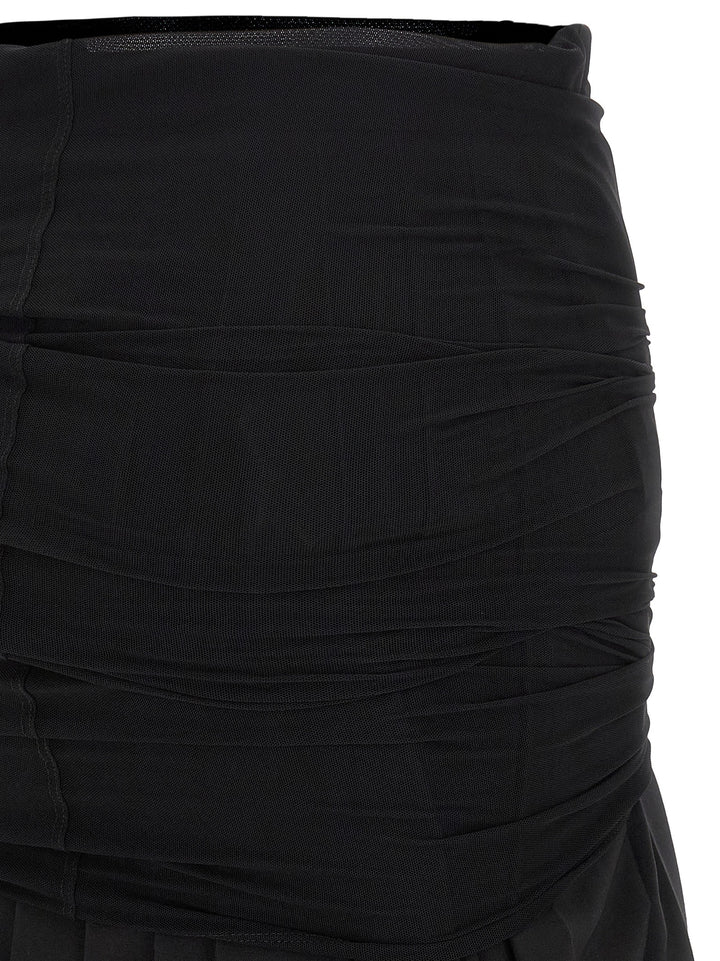 Mm6 Maison Margiela Double Layer Skirt Gonne - Nero | 491573a7780360c20d4af030acd9dd669e736f0f
