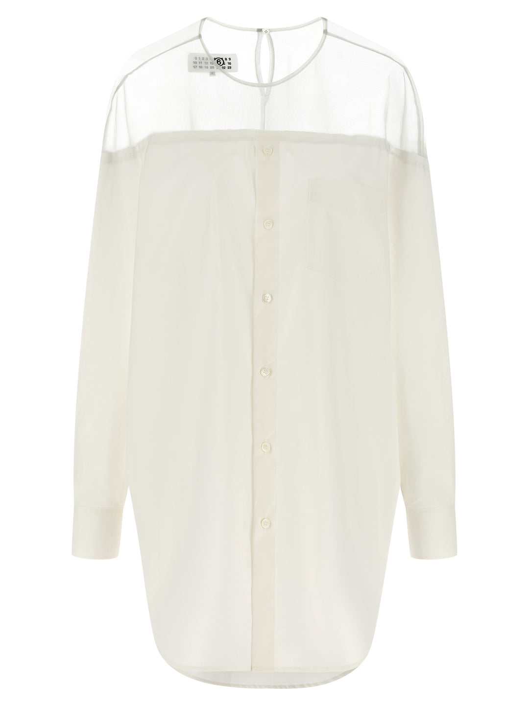 Mm6 Maison Margiela Tulle Insert Shirt Camicie - Bianco | fbe6cc27eb8a1a20e32d4a7646e1dd57c6cf27fc