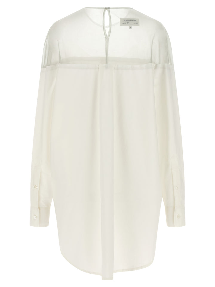 Mm6 Maison Margiela Tulle Insert Shirt Camicie - Bianco | d6d9601ec0ce187bfb79fcb9728c86c8f27c3328
