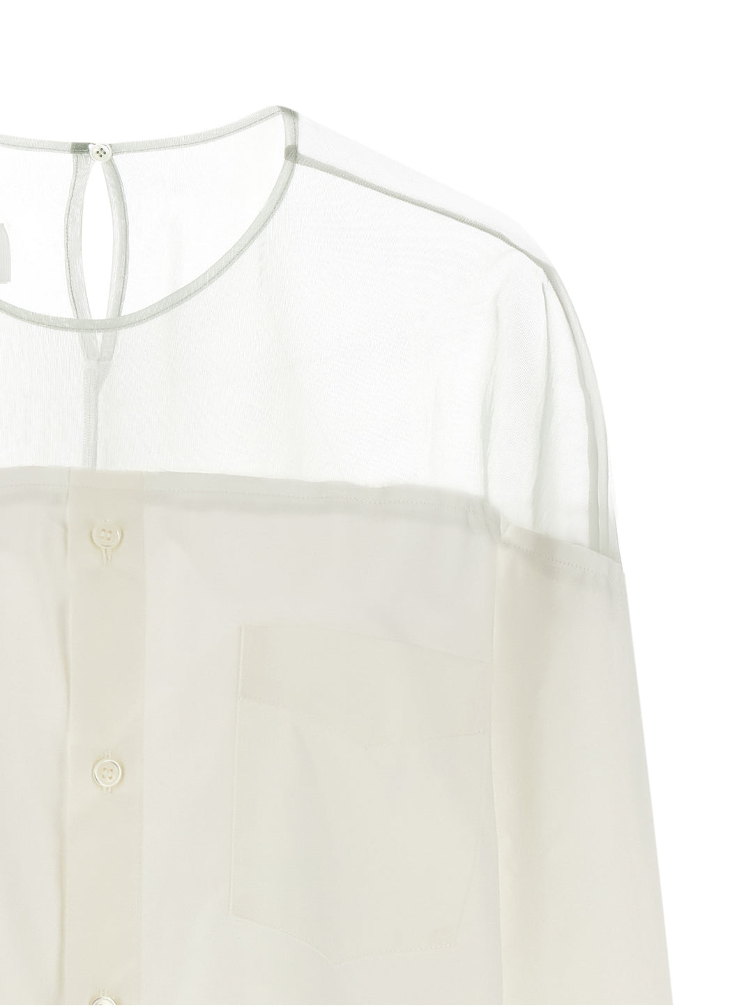 Mm6 Maison Margiela Tulle Insert Shirt Camicie - Bianco | dd2c7bf6574188f15cdcc1e9b3349a6f451268f3