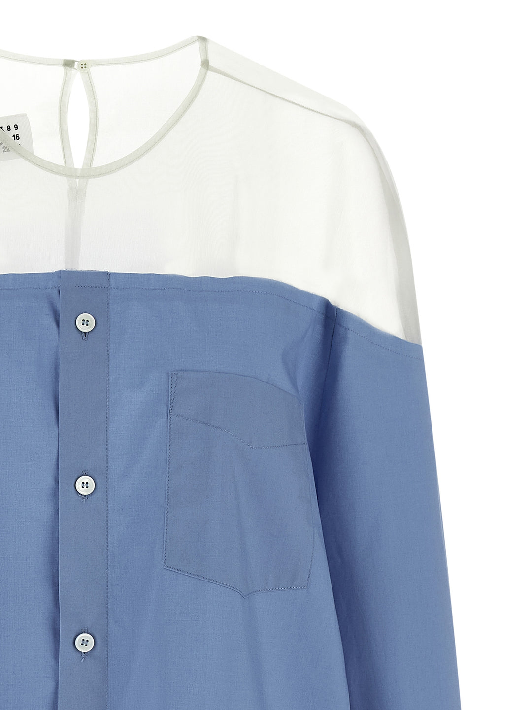 Mm6 Maison Margiela Tulle Insert Shirt Camicie - Celeste | 04f0712c737919b6f7eacc3e96554353347724d4