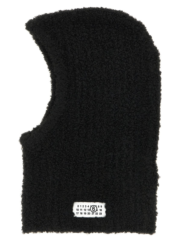Bouclé Balaclava With Logo Cappelli Nero