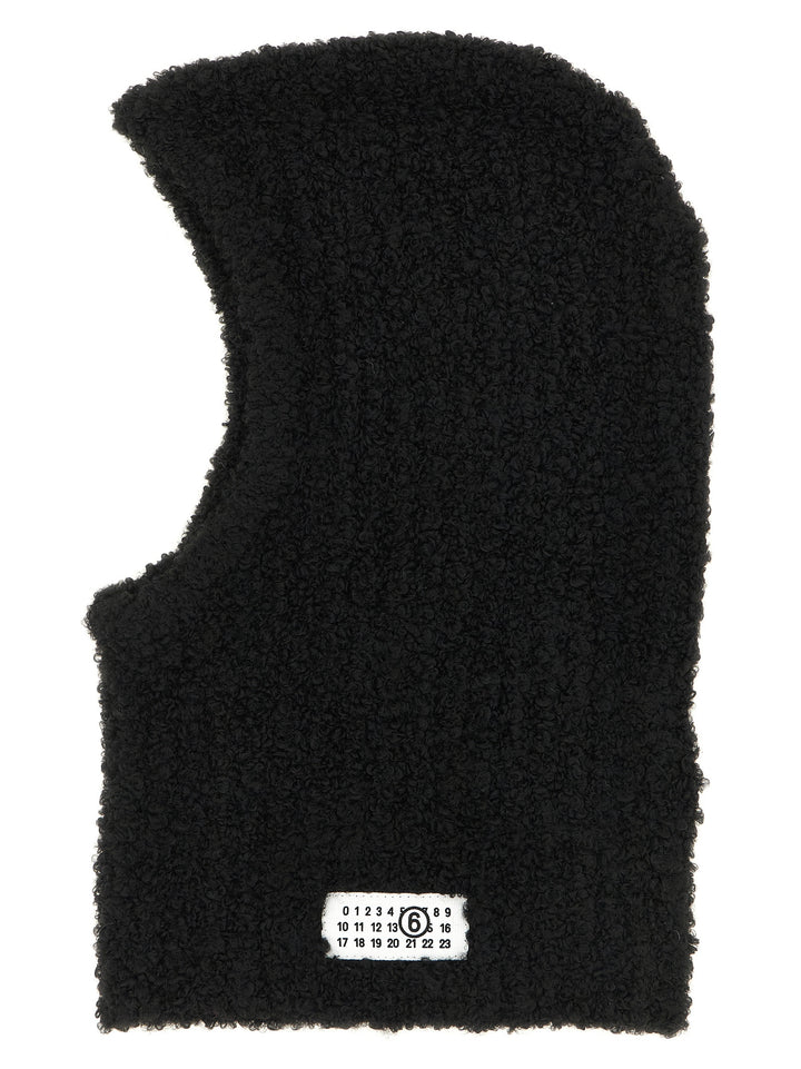 Mm6 Maison Margiela Bouclé Balaclava With Logo Cappelli - Nero | 1678ae9a5acc71997b10f1955570d10b5981bd4b