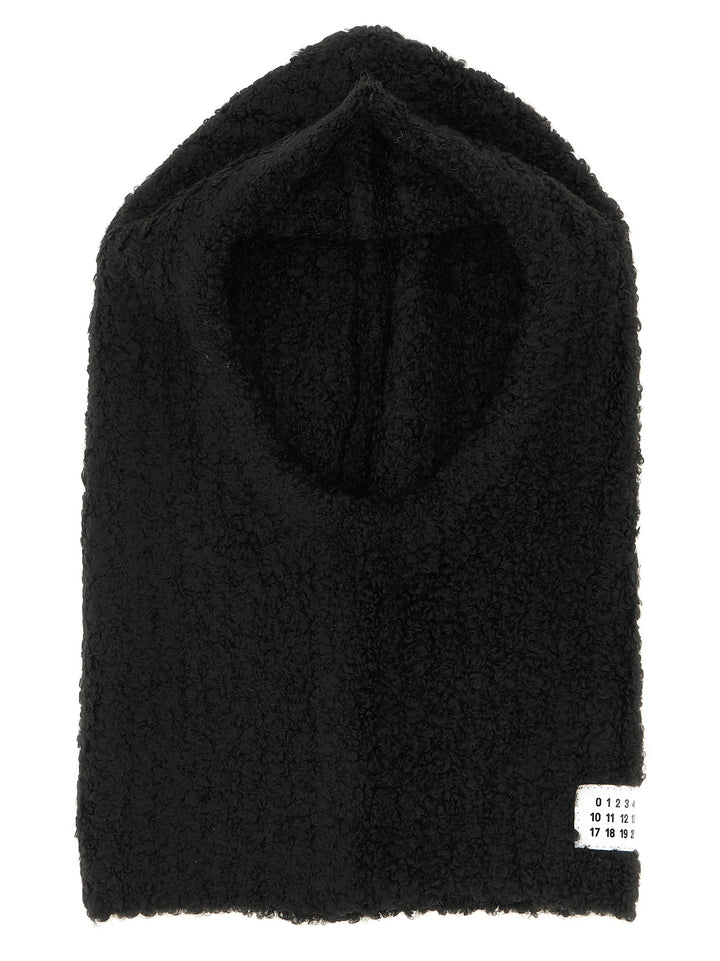 Mm6 Maison Margiela Bouclé Balaclava With Logo Cappelli - Nero | c784811a476b860de9ff160b624651f15620e18e