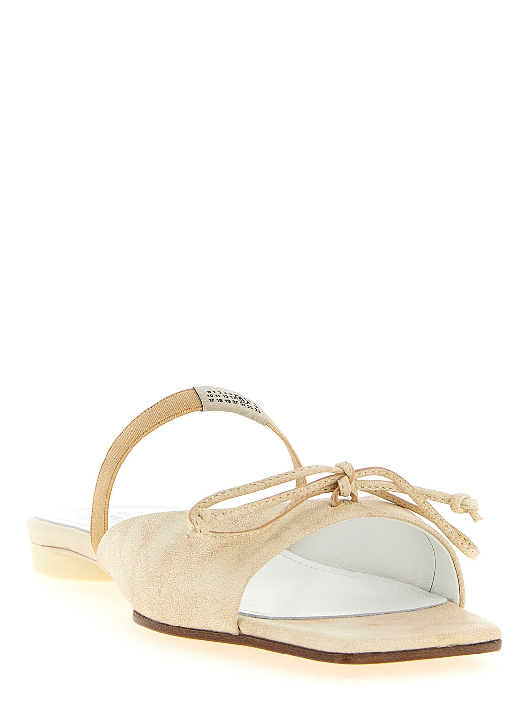Mm6 Maison Margiela Squared Toe Sandali - Beige | db74fa355e09ab028e90e4e8c2e09c1a83103dfa