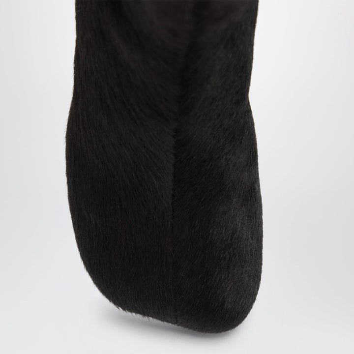 MM6 Maison Margiela Bottines En Peau De Poney Marron Foncé