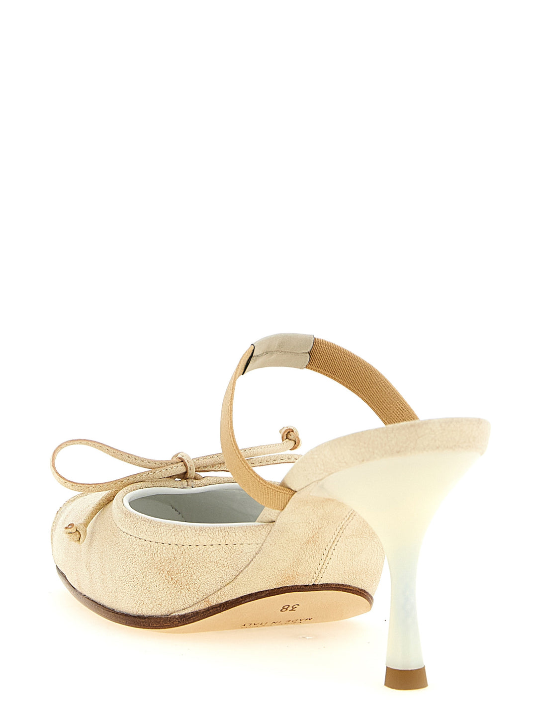 Mm6 Maison Margiela Square Toe Mules Decollete - Beige | a36e63040a86e0c768e8ee14cbe8aaa7483e22ae