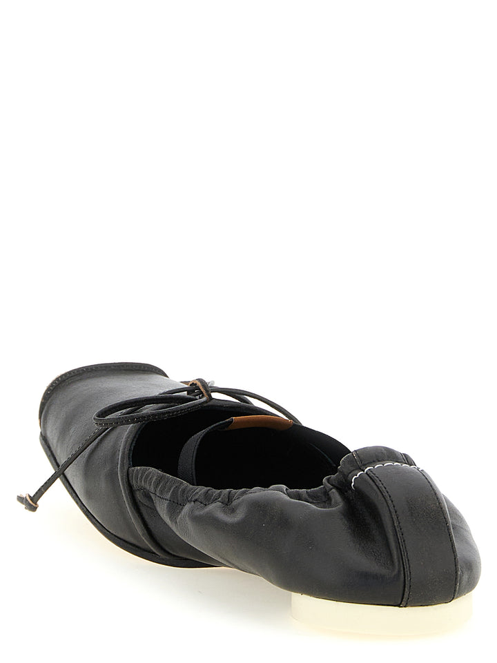 Mm6 Maison Margiela Square Toe Ballet Flats Flat shoes - Nero | 906524f8572f94a8d00cddca6f8f57183eb7dc7b