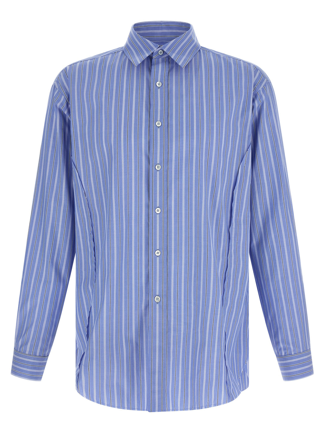 Maison Margiela Striped Cotton Shirt Camicie - Celeste | 0a739809c613ae52cd3c22fb4f086f5e561a00df
