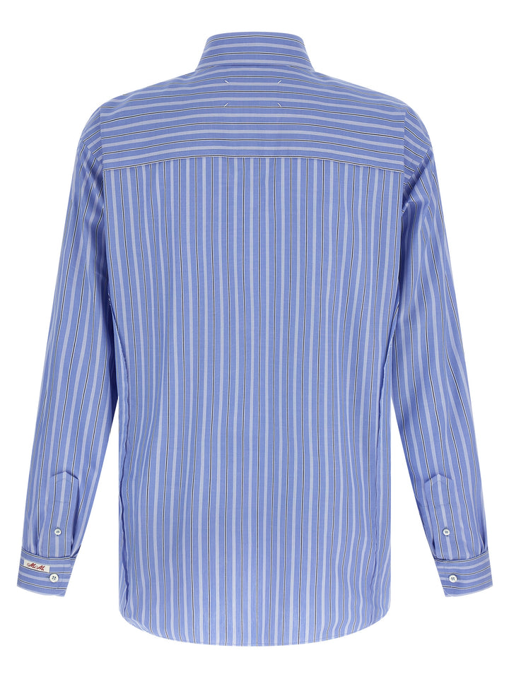 Maison Margiela Striped Cotton Shirt Camicie - Celeste | 47f6111cec08d3d7679ea63e1efc4c3564581770