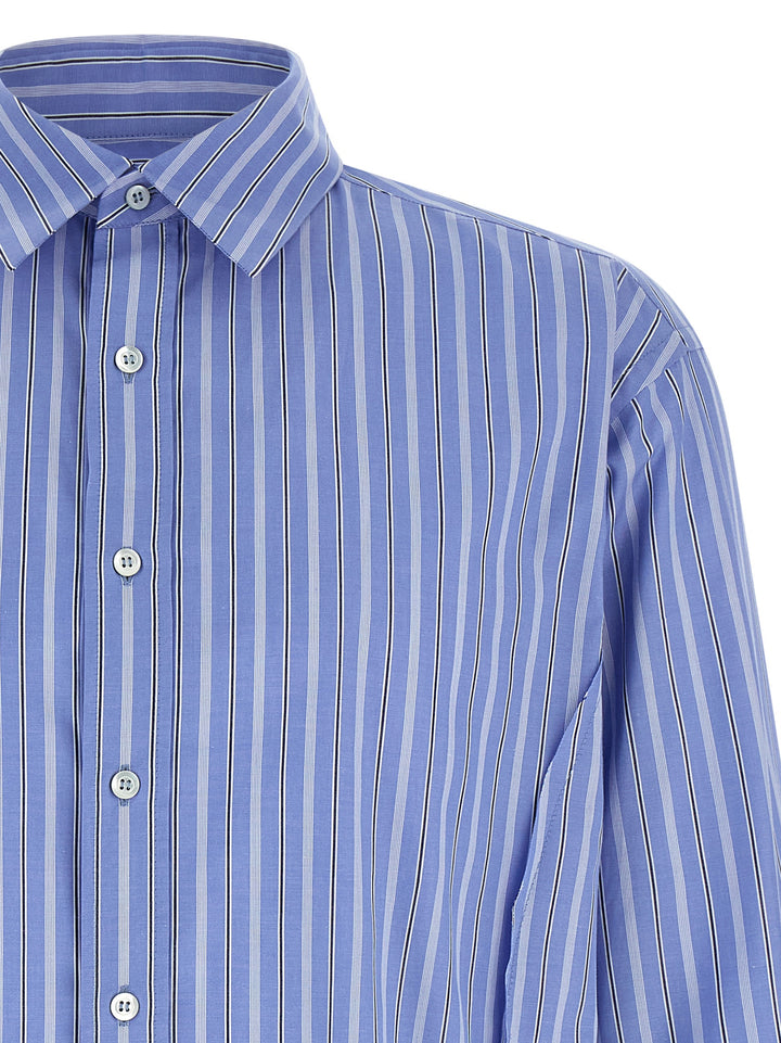 Maison Margiela Striped Cotton Shirt Camicie - Celeste | 90f6ab859547ca63327590d367356dcda6d3bb03