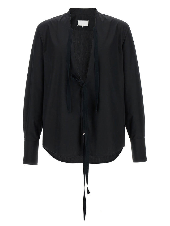 Maison Margiela Raw Cut Hem Shirt Camicie - Nero | 2be9951dd1f8fcd54bf689c77a28a9ba59c16407