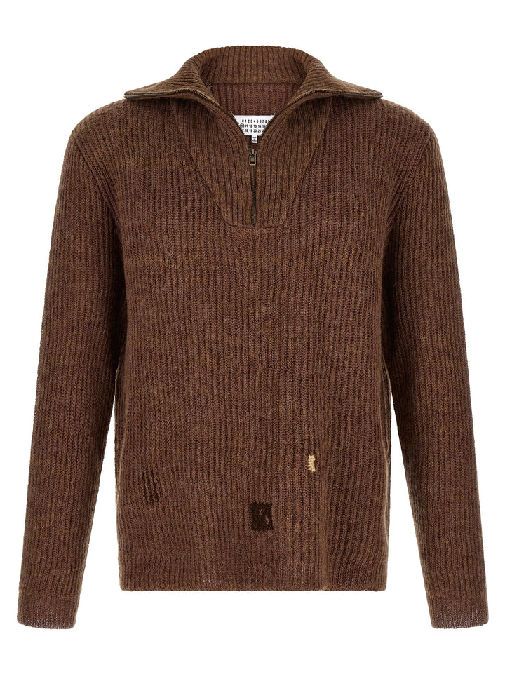 Maison Margiela Mending Sweater Maglioni - Marrone | 7a7b87f1ee9bb246ee460db0f3f0a7b3f20e6dac