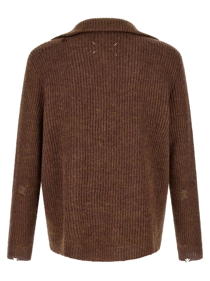 Maison Margiela Mending Sweater Maglioni - Marrone | 7c1a3c7427c8c32bb6727c7fc1d55c882dac936d