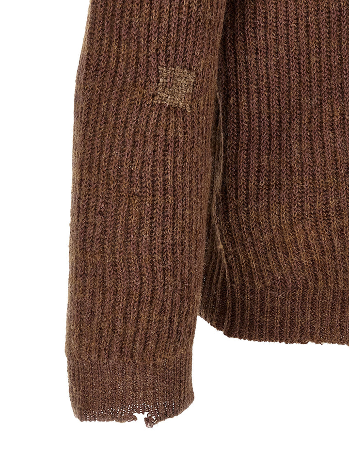 Maison Margiela Mending Sweater Maglioni - Marrone | 14e5877f7b4f30ad15b2a240a4c68b42720965da