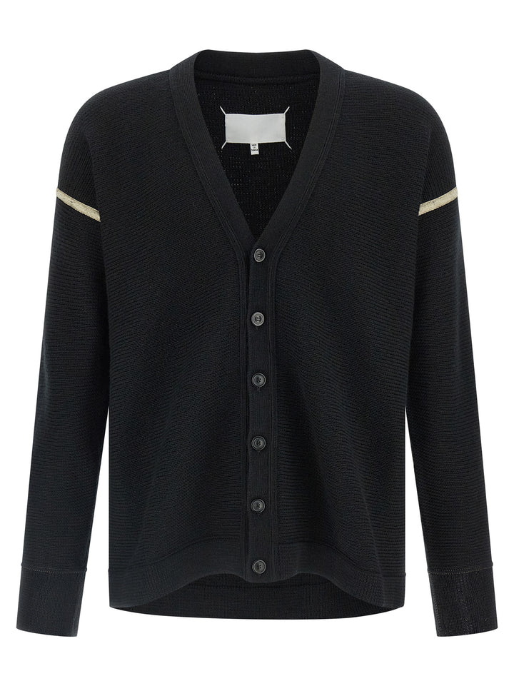 Maison Margiela Elbow Patch Cardigan Maglioni - Nero | a1f64a45c5dbac1616d9d783254e6e9ffb986131