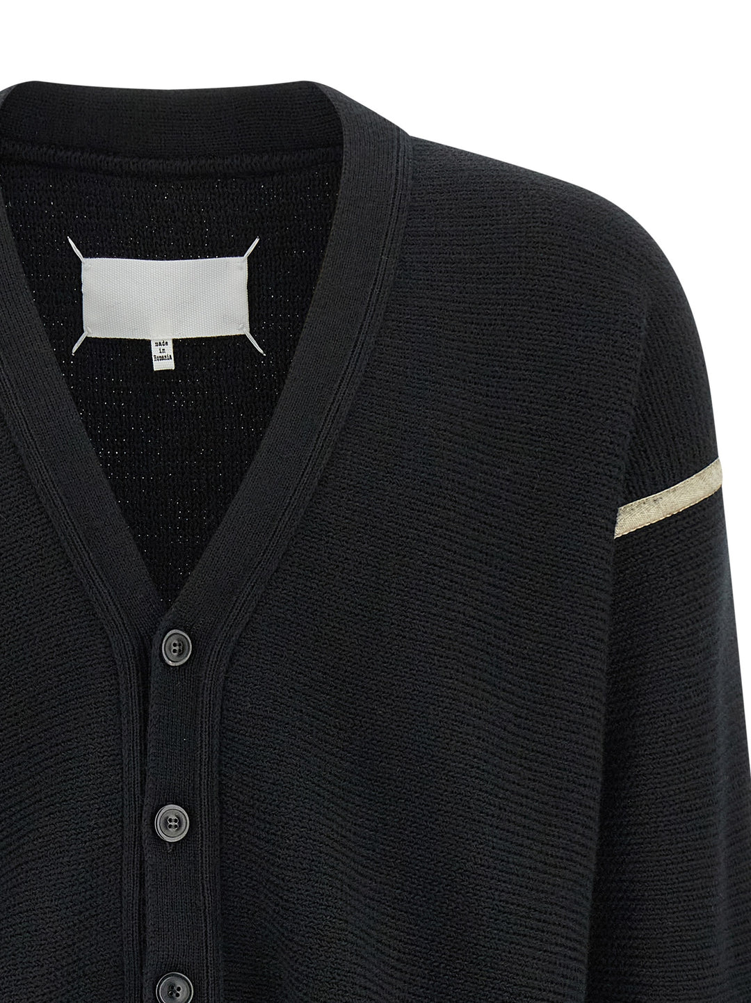 Maison Margiela Elbow Patch Cardigan Maglioni - Nero | c5c0e00533612ede79277359a710fe93733df7bc