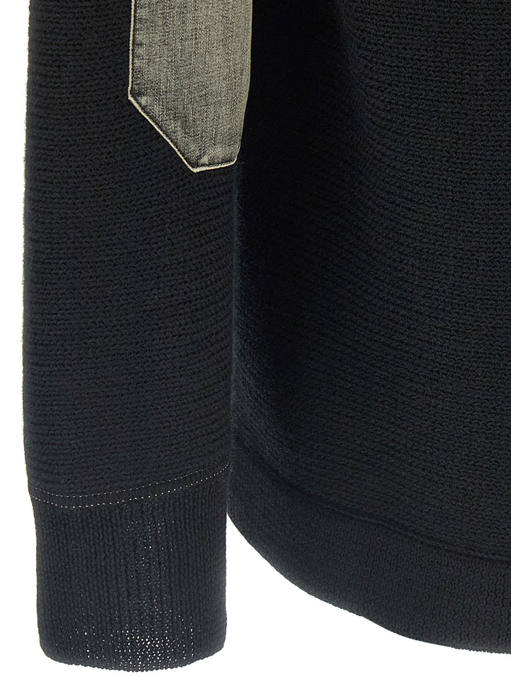 Maison Margiela Elbow Patch Cardigan Maglioni - Nero | a1e53df908def6d355c36c5f3a166c9b2a26428f