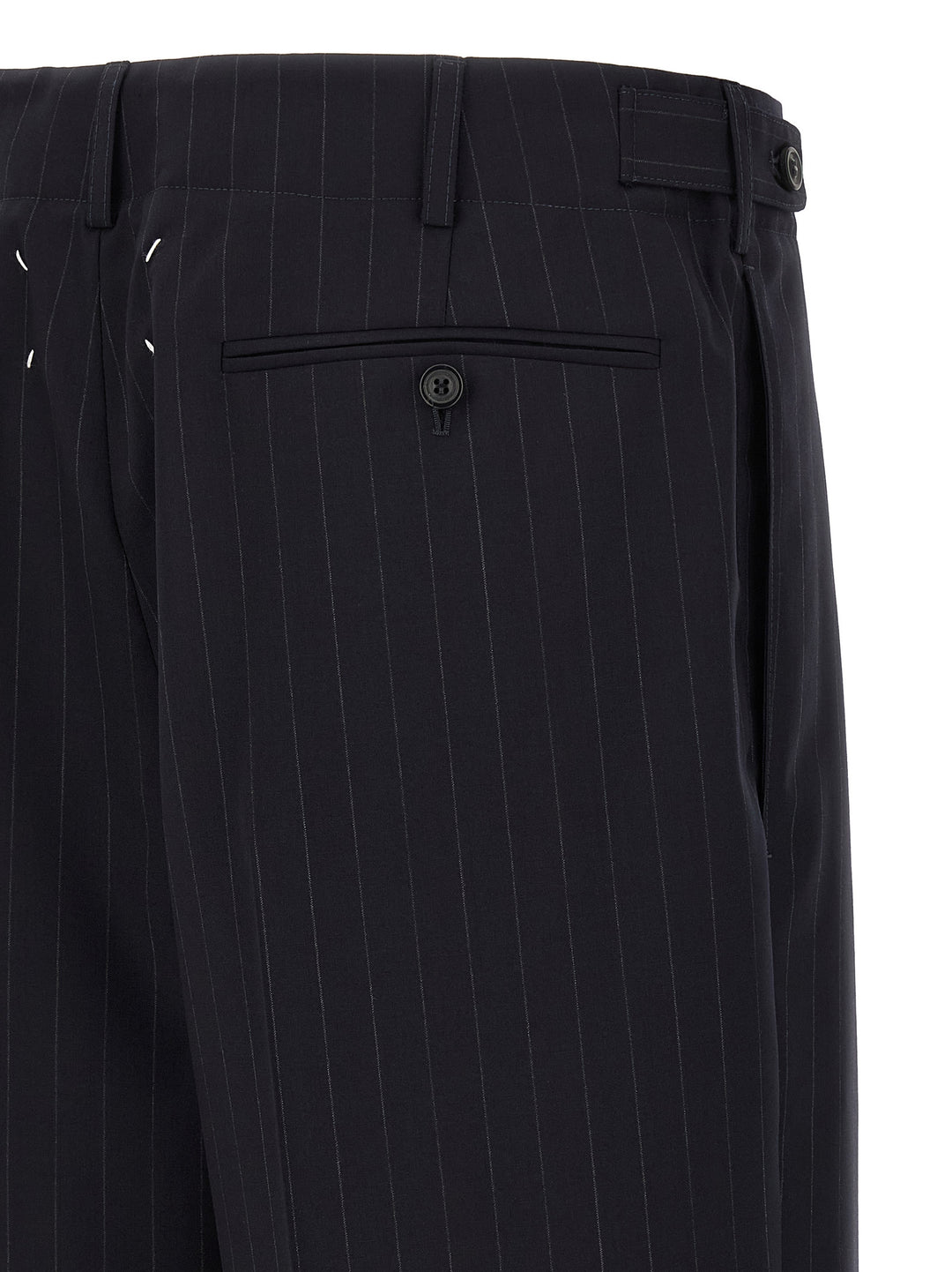 Maison Margiela Pinstripe Pantaloni - Blu | a842d8711a212b3472685cbc34a705079511fe66
