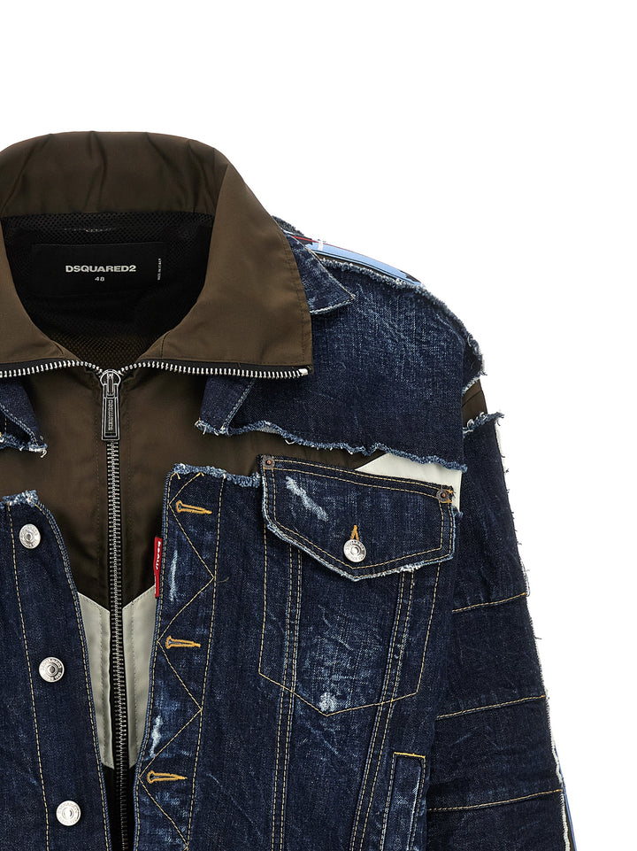 Dsquared2 Multilayer Denim Jacket Puffer Jackets - Blu | 5f9f583f6d42b3a6b776b09126de02585d3d18ab