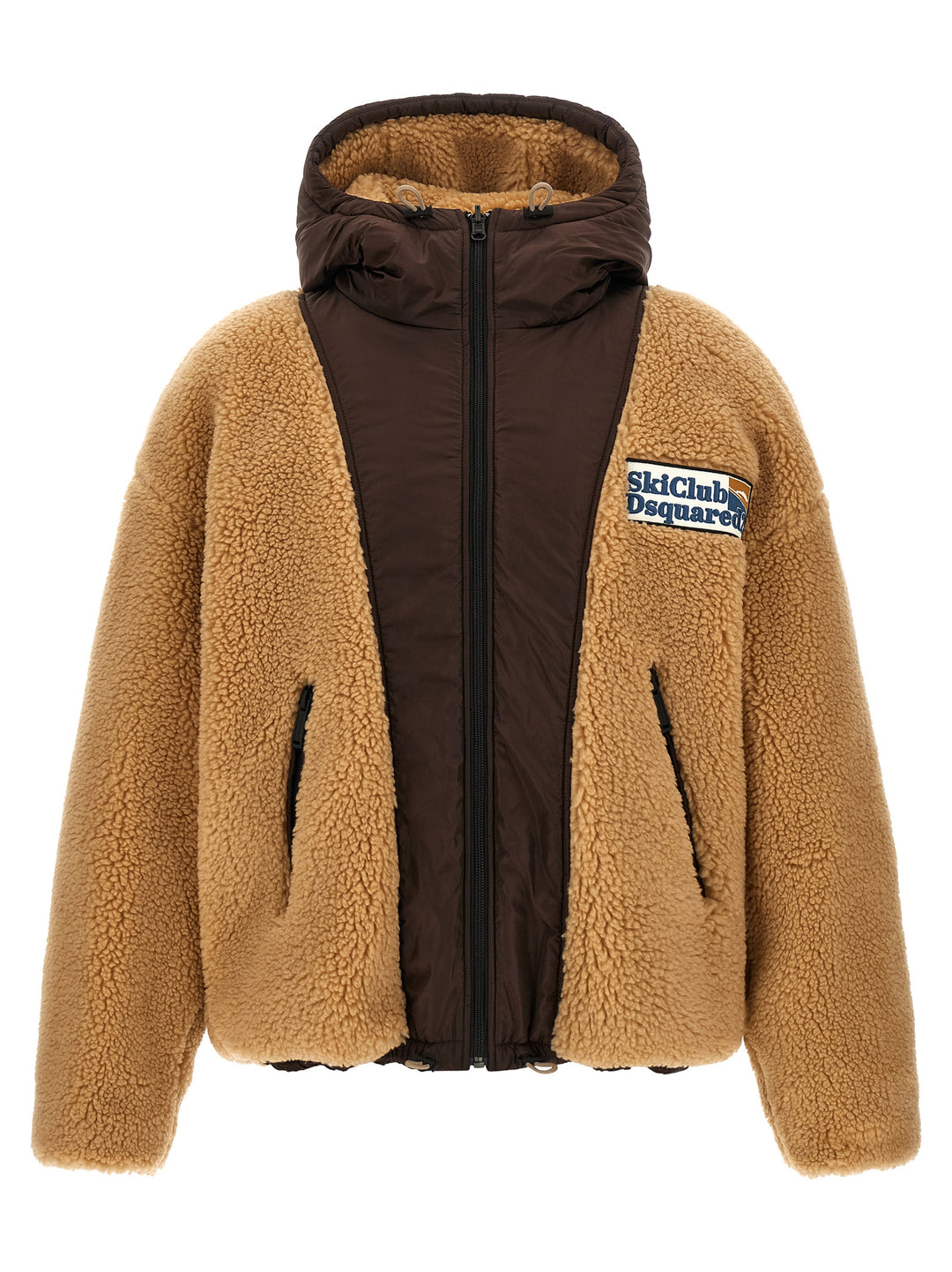 Dsquared2 Teddy Reversible Jacket With Logo Patch Puffer Jackets - Marrone | 6c10ae21f6fa130a79bb8fa37d516c96b259ba71