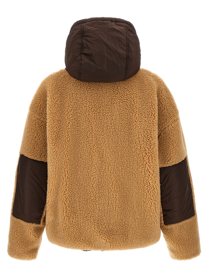 Dsquared2 Teddy Reversible Jacket With Logo Patch Puffer Jackets - Marrone | abde96b0f5d88393ef736ecc9817c6aaf7bebcff
