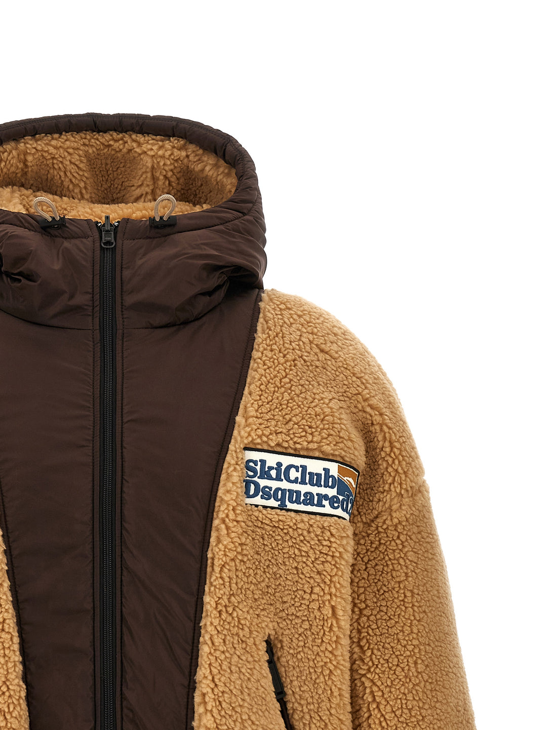 Dsquared2 Teddy Reversible Jacket With Logo Patch Puffer Jackets - Marrone | d310cb050277794c1022a155d1531a72fe34158b