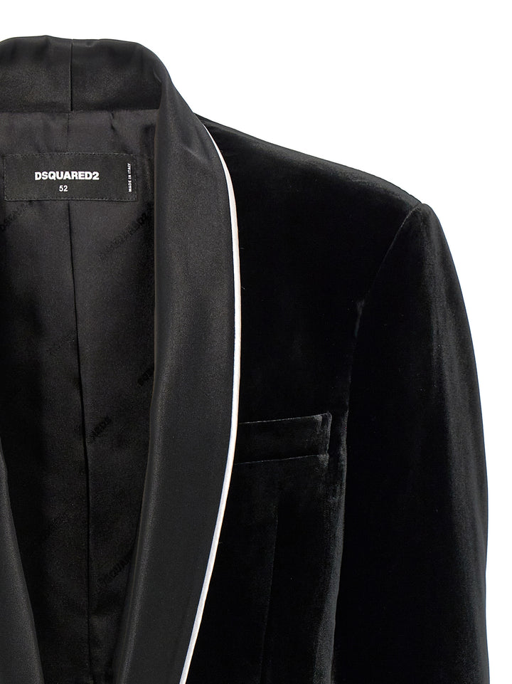 Dsquared2 Velvet Sexy Palm Beach Blazer - Nero | 3dd2ae8e0f11e63ca4737d4c3eddbdb890215ab7