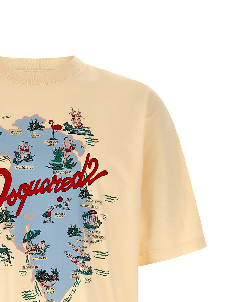 Dsquared2 Printed T shirt - Beige | 7db7959e5641fab803c6560a03dbc0da3544e93d