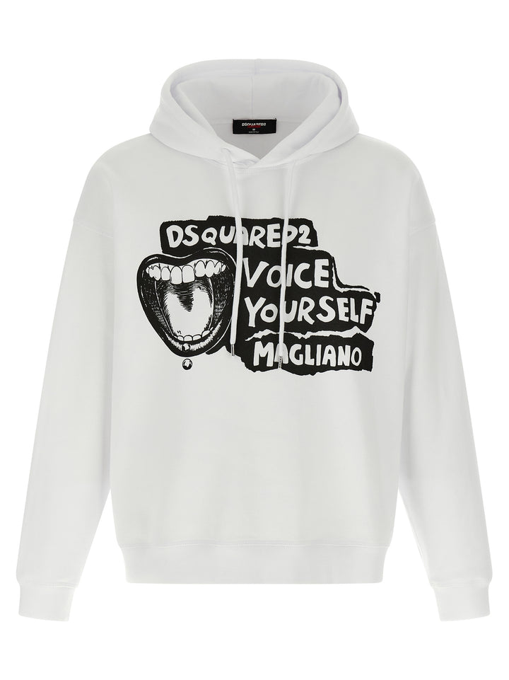 Dsquared2 Magliano X Dsquared2 Capsule Hoodie Felpe - Bianco/Nero | f75d74eaca36609757851ede2615edf68e1783e0