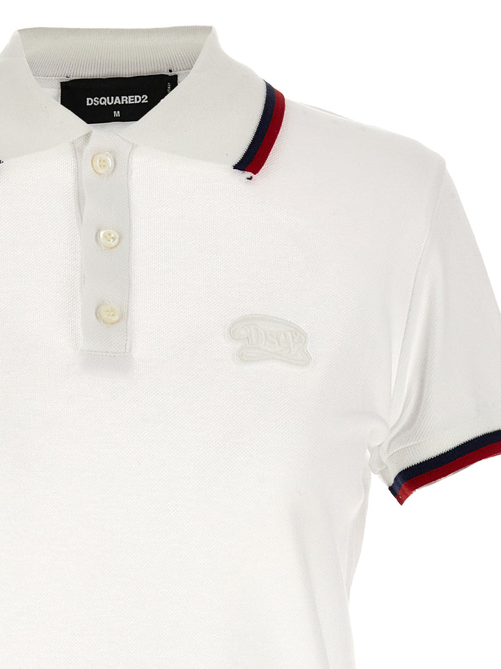 Dsquared2 Maxi Cut Out Polo Dress Abiti - Bianco | 31297369cb198c1f0b02d9ff14612899601e6a6a