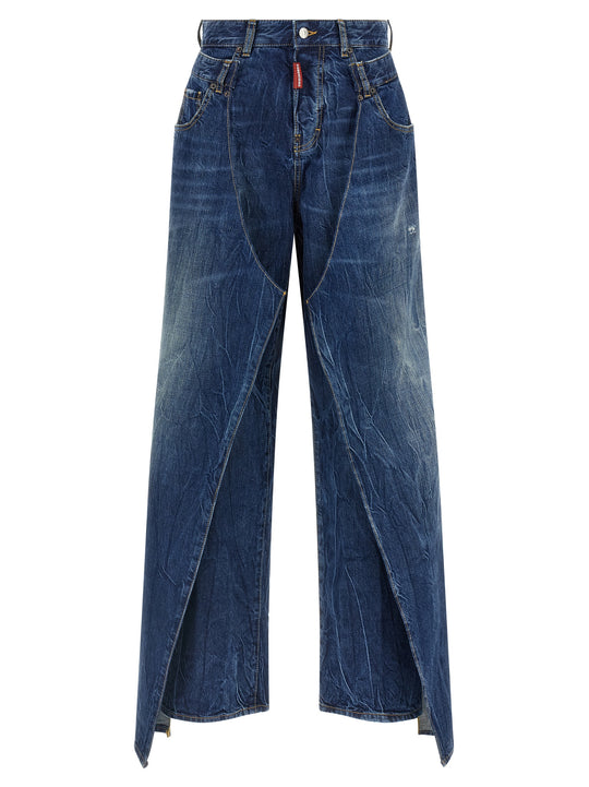 Double Wrap Jeans Blu