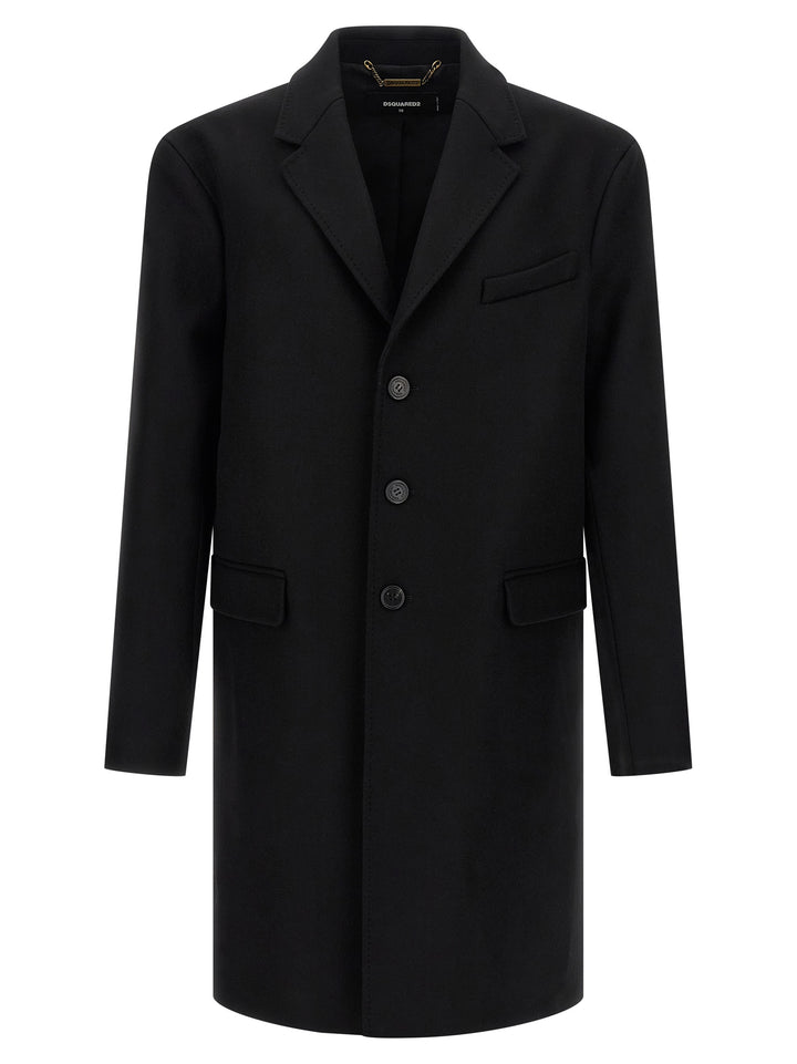 Dsquared2 Wool Coat Trench e Impermeabili - Nero | 08dbe994f48602f63faf0605642db9120b9a8c95
