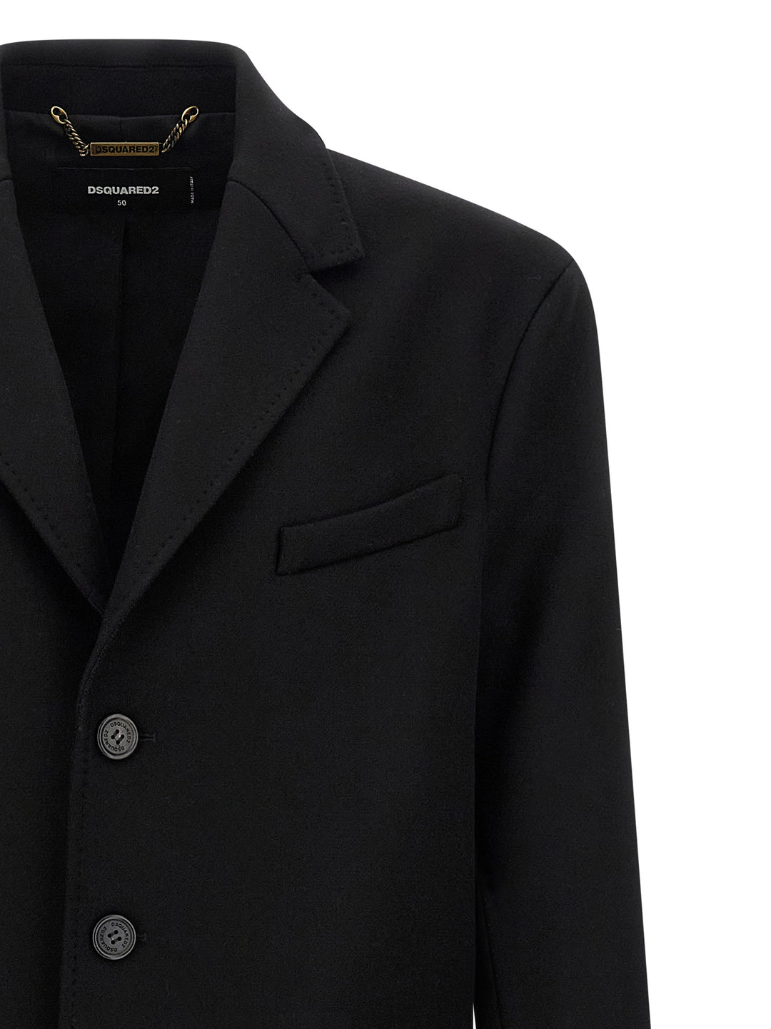 Dsquared2 Wool Coat Trench e Impermeabili - Nero | 2d2ab4e473048a87fd37314f2c1db4bdd166c321