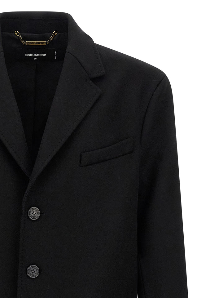 Dsquared2 Wool Coat Trench e Impermeabili - Nero | 2d2ab4e473048a87fd37314f2c1db4bdd166c321