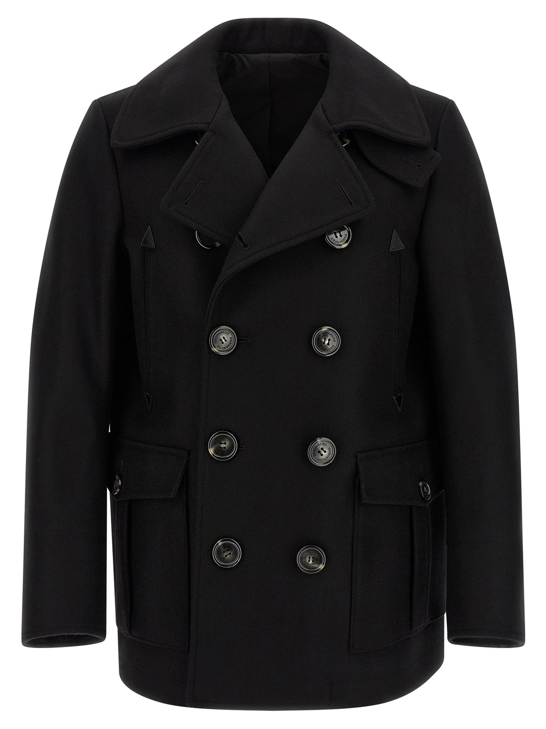 Dsquared2 Double-Breasted Coat Trench e Impermeabili - Nero | f25a5d809f8a6a3e7ad56b3427d397374a9b4b6e