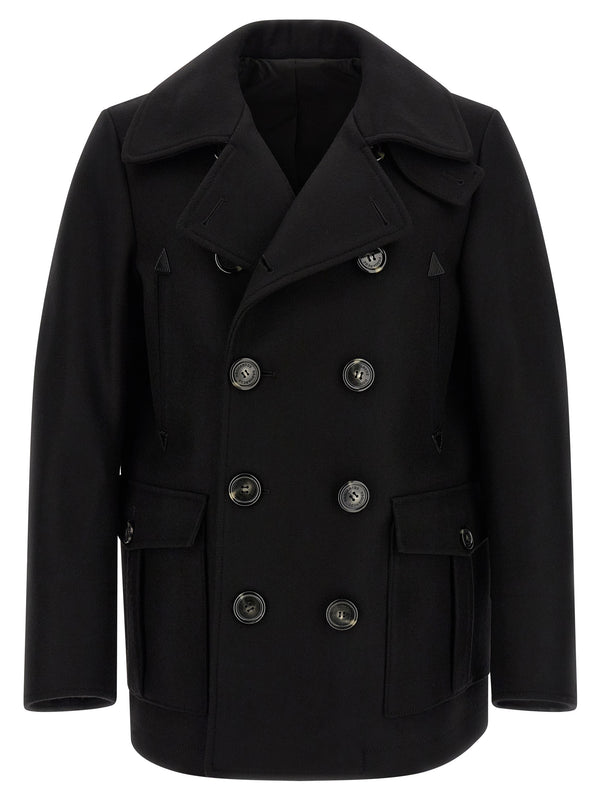 Double-Breasted Coat Trench E Impermeabili Nero