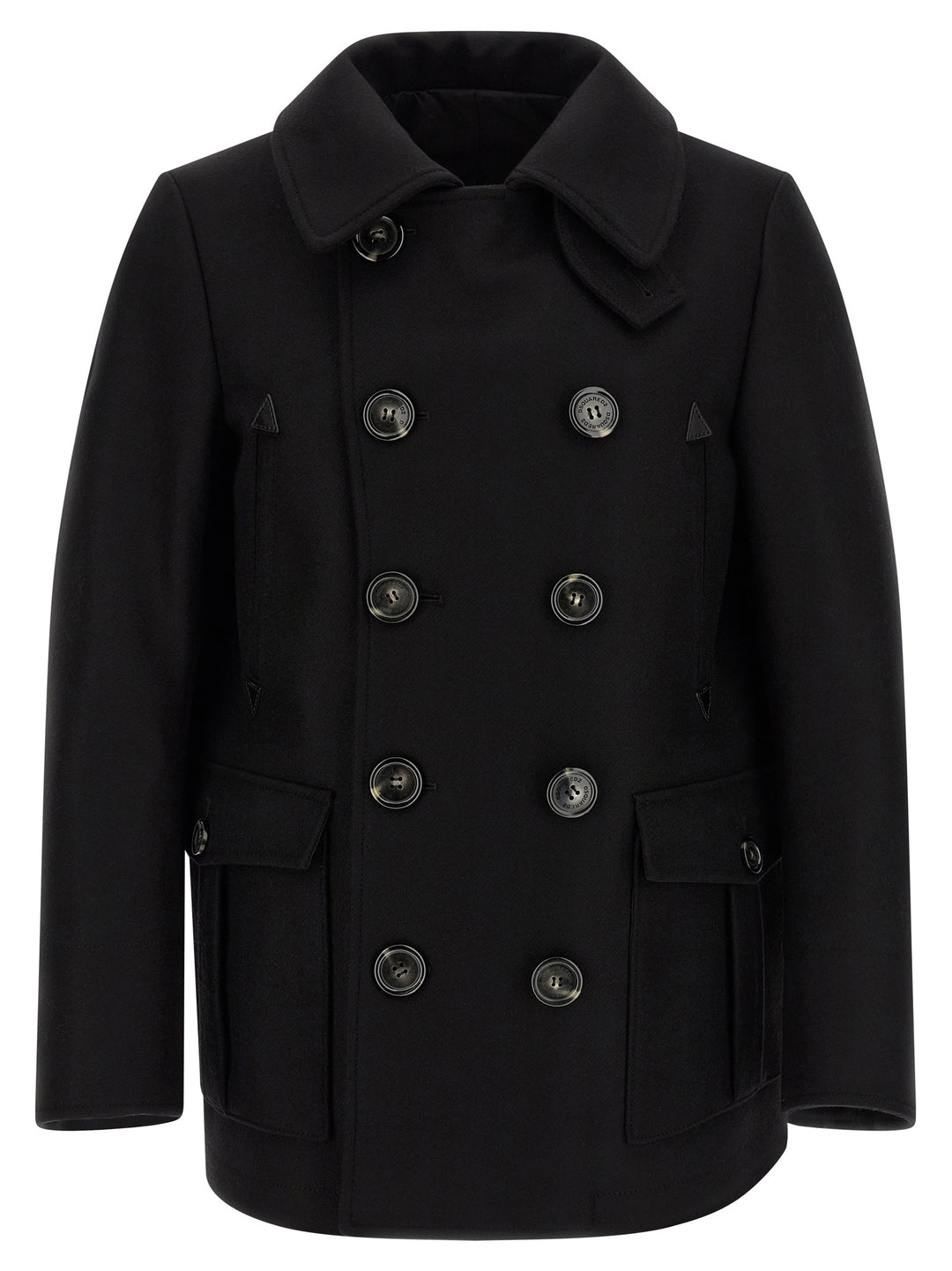 Dsquared2 Double-Breasted Coat Trench e Impermeabili - Nero | 1c1659f45fa561b57f05f6883dbfd5d7eb22f48c