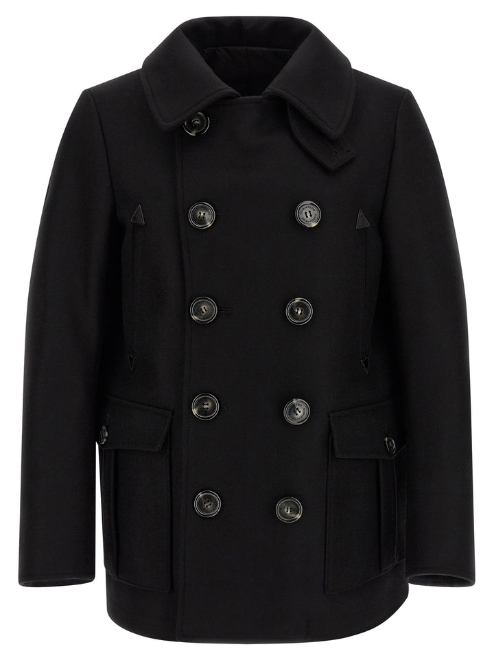 Dsquared2 Double-Breasted Coat Trench e Impermeabili - Nero | 1c1659f45fa561b57f05f6883dbfd5d7eb22f48c