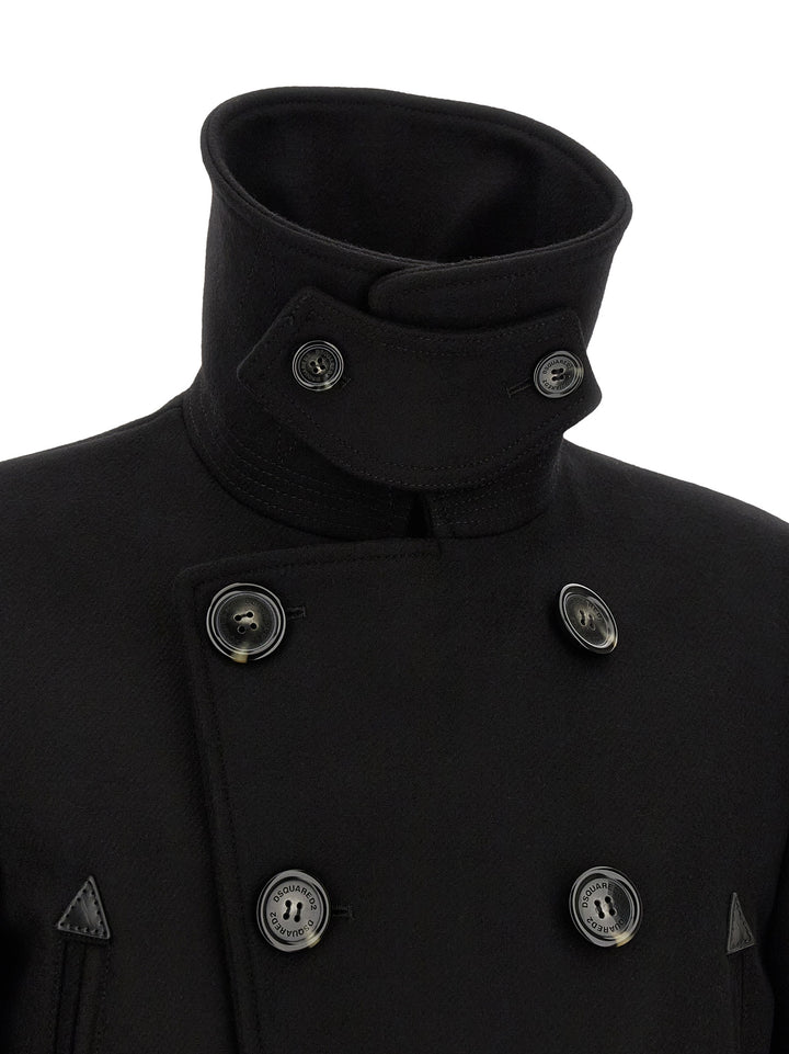 Dsquared2 Double-Breasted Coat Trench e Impermeabili - Nero | 3ea94d41db80aab1e33c3189df32a3556e0eecc2