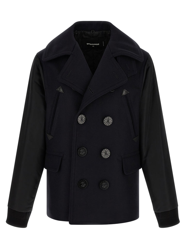Dsquared2 Hybrid Peacoat Trench e Impermeabili - Blu | 084fbf3e6410372416ab735e6af502b873385a56
