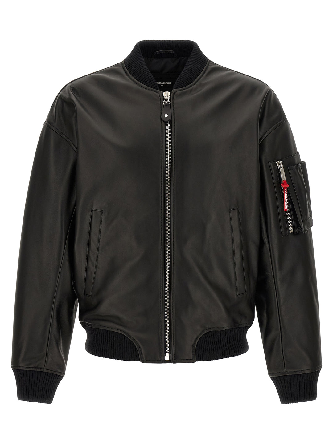 Dsquared2 Leather Bomber Jacket Puffer Jackets - Nero | ff4cf34aabc823da11f65f9808b2f6d30aa0e810