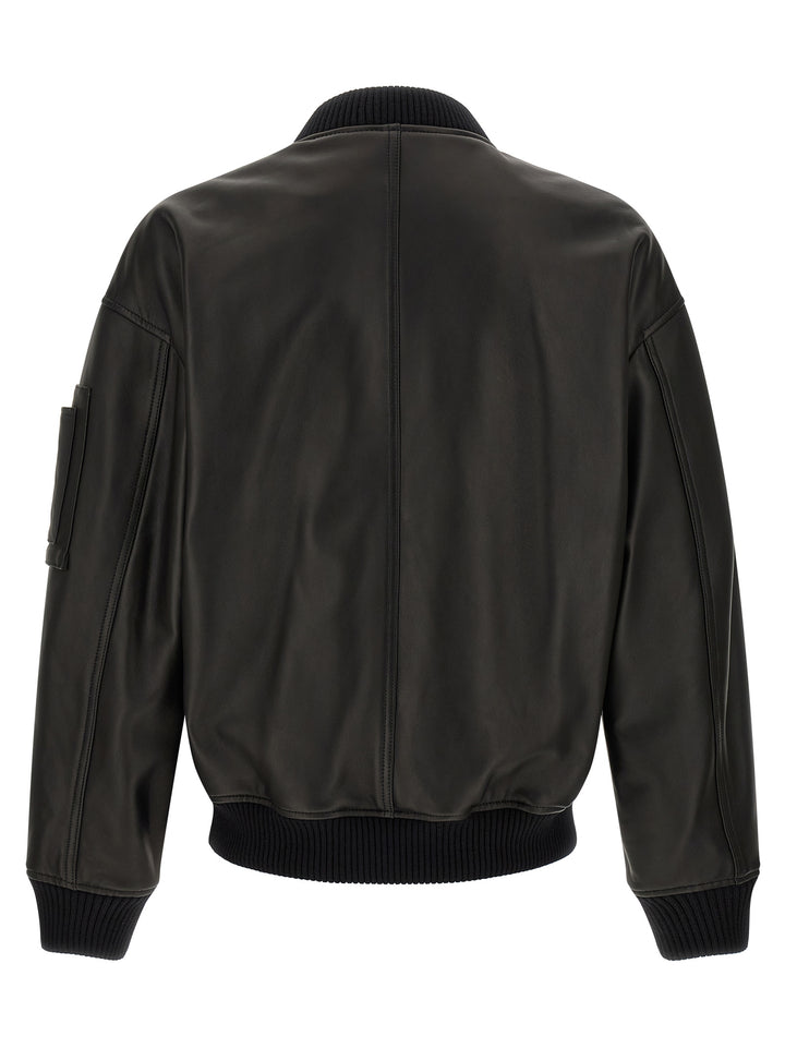 Dsquared2 Leather Bomber Jacket Puffer Jackets - Nero | af6761c571fa1818ba04c4956d4c790920c91598