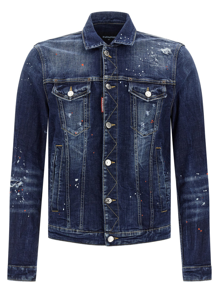 Dsquared2 Dan Jean Puffer Jackets - Blu | c512ca2491d9b8ef9cac566db877d8266387420a