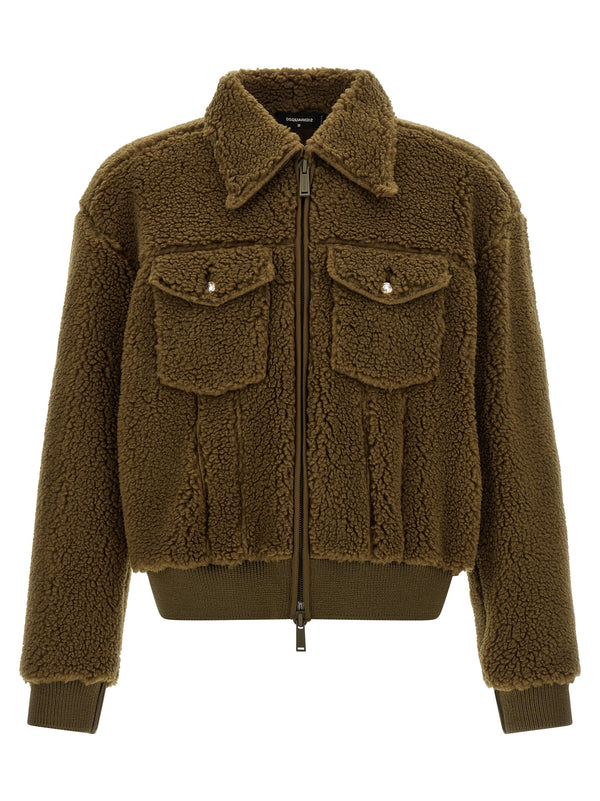 Teddy Puffer Jackets Marrone