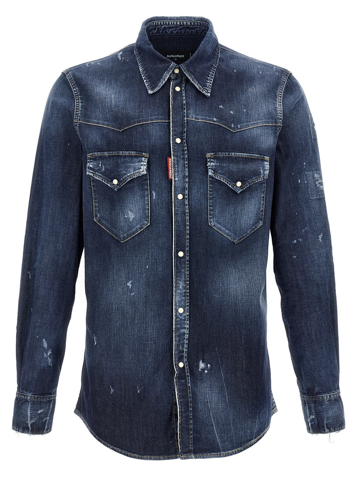 Dsquared2 Fashion Western Camicie - Blu | f03dd9fb140d8494b7bf3bc80620009393f1815a