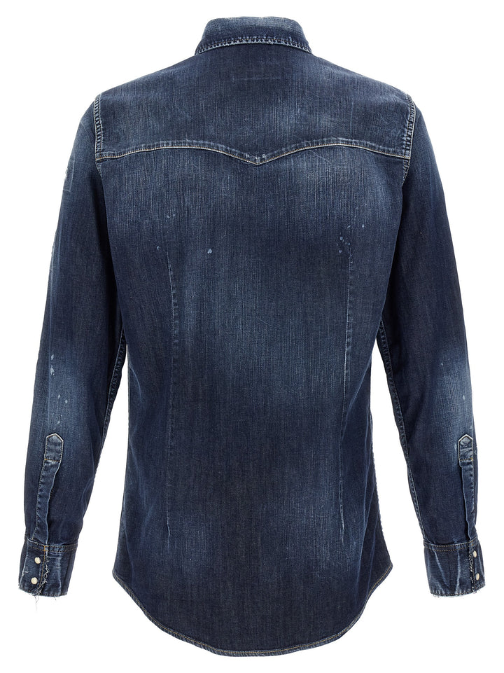 Dsquared2 Fashion Western Camicie - Blu | 9374d53d6e3d45c7fa7f0b52b506b9d3ce2f235a