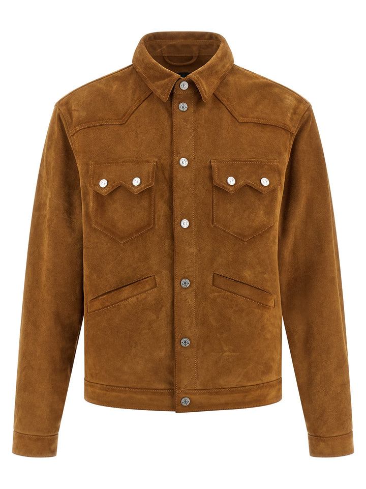 Dsquared2 Suede Boxy Shirt Puffer Jackets - Beige | 890d6f0acfb69cf1d2dd0666e6d9da9f65e6965a