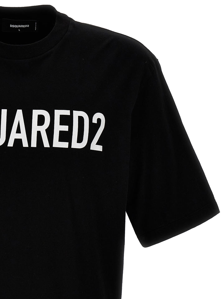 Dsquared2 Logo Print T shirt - Bianco/Nero | 5b6794eb8f0d6f58492fe7c5d5abc5c7a063704c
