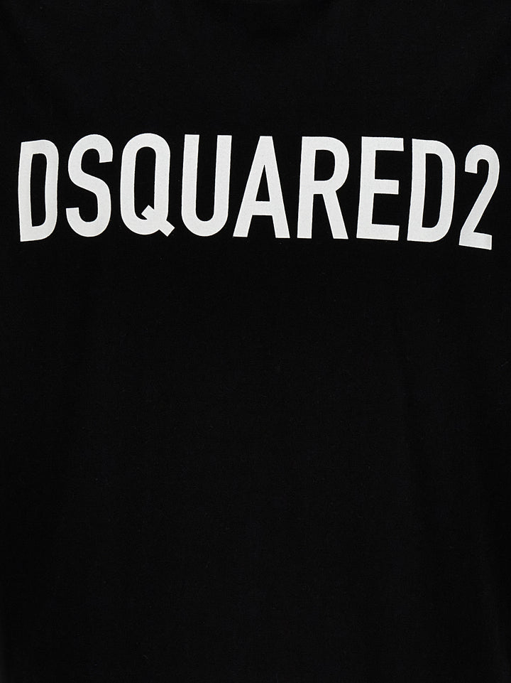 Dsquared2 Logo Print T shirt - Bianco/Nero | c47f37aadef33891c258fb64c46a5776c2f6c7c8